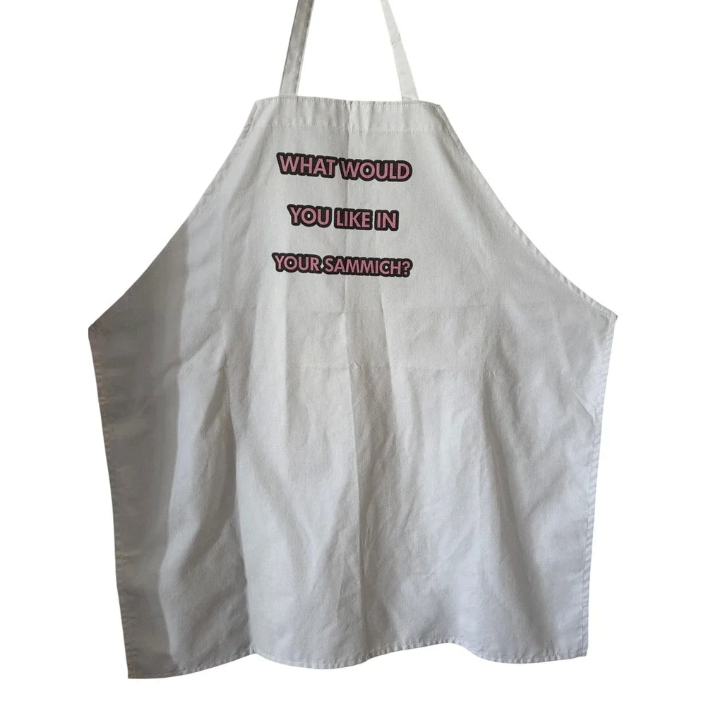 Chef Designs Apron Unisex One Size White Excellent Funny Sammich Graphic BBQ